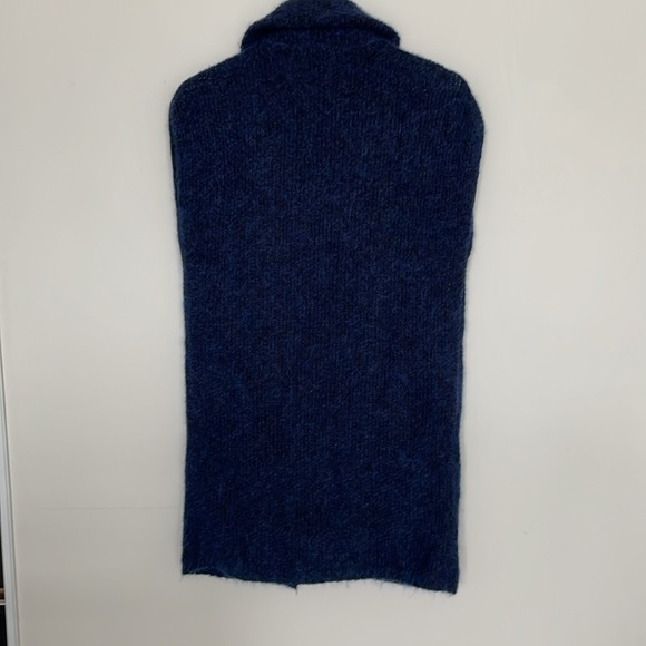 Sarah Pacini Navy Alpaca Cowl Neck Vest - Picture 2 of 6
